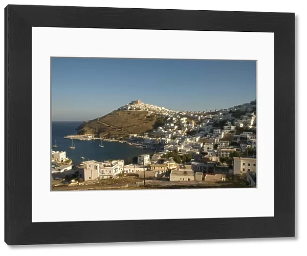 Europe, Greece, Dodecanese Islands, Astypalea: view of port (Skala) and Hora