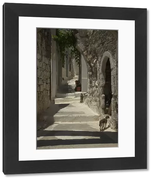 Europe, Greece, Dodecanese Islands, Nisyros: street in the village of Emborios