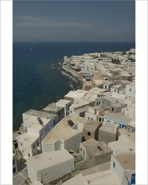 Europe, Greece, Dodecanese, Nisyros: overview of capital and main port Mandraki