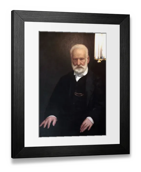 Framed Print : France. Paris. The portrait of Victor Hugo on the wall of the Maison de Victor Hugo-Victor Framed Print : France. Paris. The portrait of Victor Hugo on the wall of the Maison de Victor Hugo-Victor