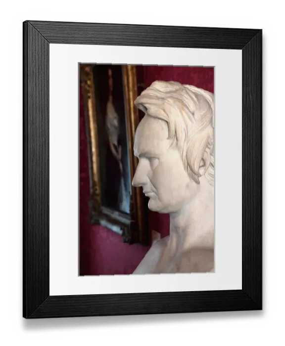 Framed Print : France. Paris. Statue of Victor Hugo display inside of Maison de Victor Hugo-Victor
