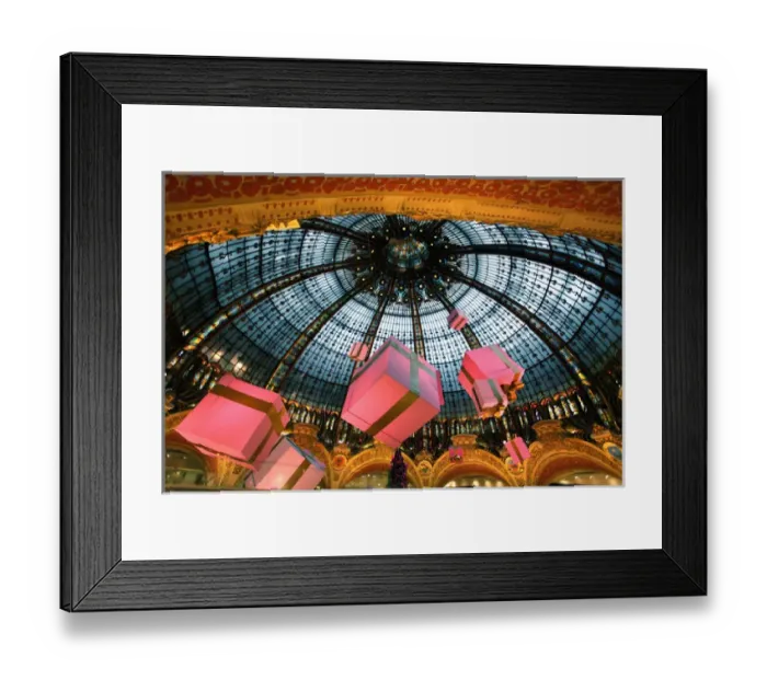 Framed Print : France. Paris. Christmas decorations of Galeries Lafayette department store