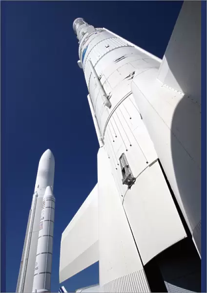 France. Paris. Ariane rocket display in biennially Paris Air Show