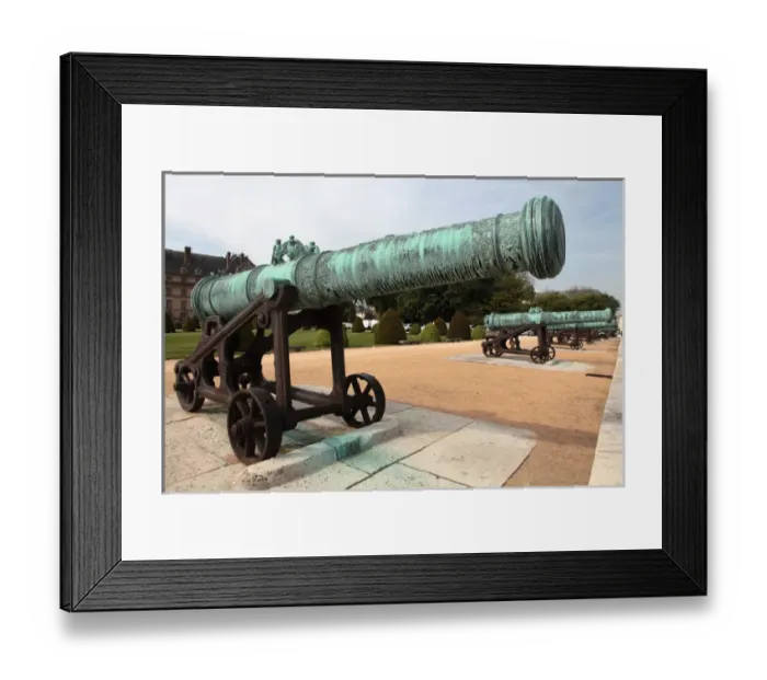 Framed Print : France. Paris. Cannons display in the entrance of Hotel de Invalides