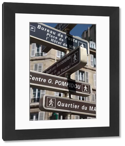 France. Paris. Direction signs on the street