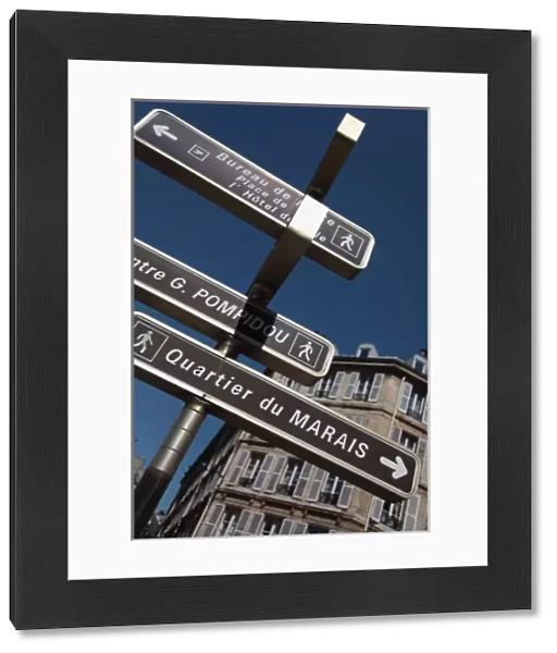 France. Paris. Direction signs on the street