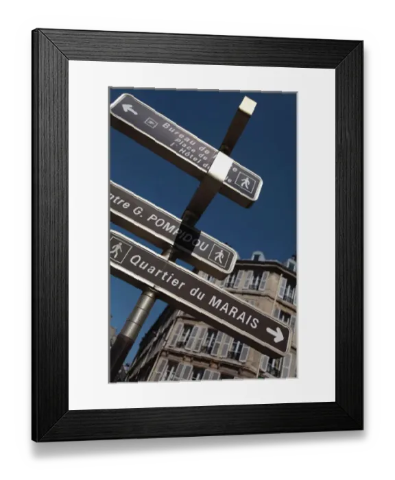 Framed Print : France. Paris. Direction signs on the street Framed Print : France. Paris. Direction signs on the street