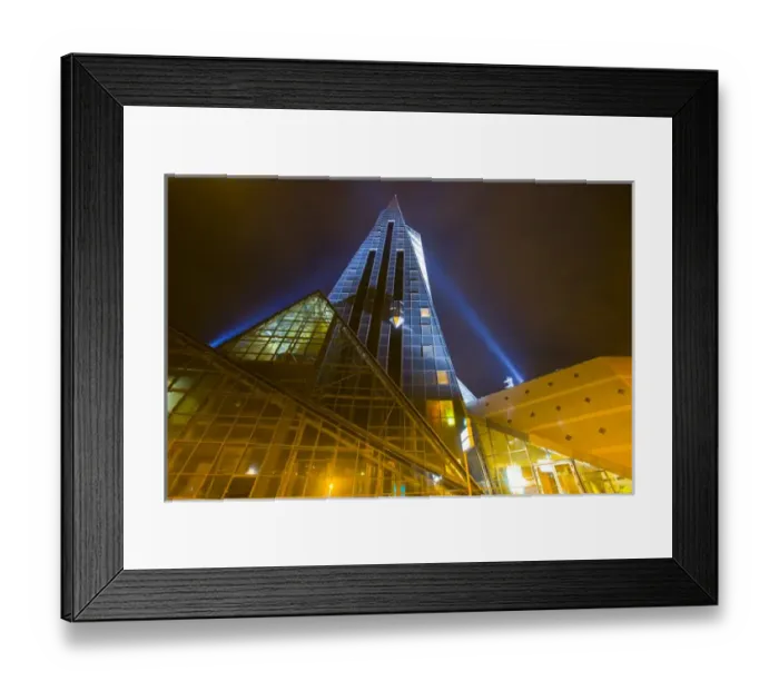 Framed Print : Europe, Andorra, Escaldes-Engordany parish. Exterior of modern public spa in the center of town