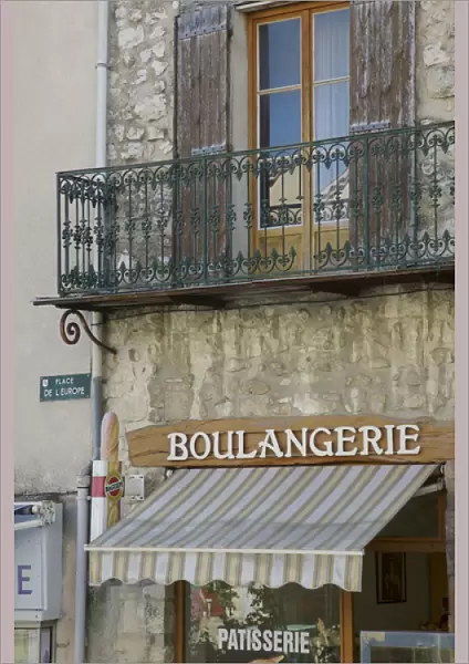 Europe, France, Sault. A bakery sits beneath an apartment. Credit as: Josh Anon  / 