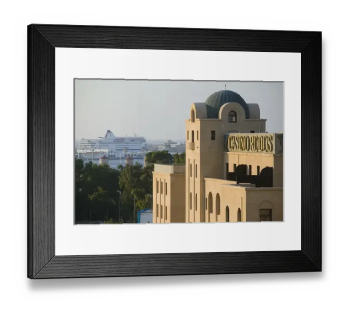 Framed Print : GREECE-Dodecanese Islands-RHODES-Rhodes Town: Morning View of Rhodes Casino