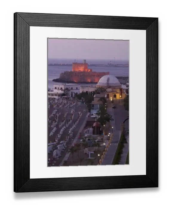 Framed Print : GREECE-Dodecanese Islands-RHODES-Rhodes Town: Lighthouse of Agios Nikolaos / Mandraki Framed Print : GREECE-Dodecanese Islands-RHODES-Rhodes Town: Lighthouse of Agios Nikolaos / Mandraki