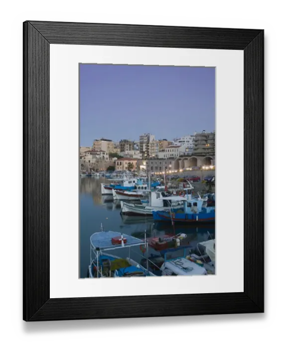 Framed Print : GREECE-CRETE-Iraklio Province-Iraklio: Old Harbor / Evening Framed Print : GREECE-CRETE-Iraklio Province-Iraklio: Old Harbor / Evening