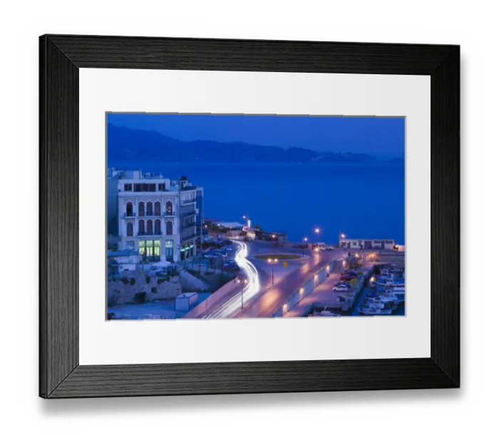 Framed Print : GREECE-CRETE-Iraklio Province-Iraklio: Dawn Traffic on Plateia 18 Anglon Square by Framed Print : GREECE-CRETE-Iraklio Province-Iraklio: Dawn Traffic on Plateia 18 Anglon Square by