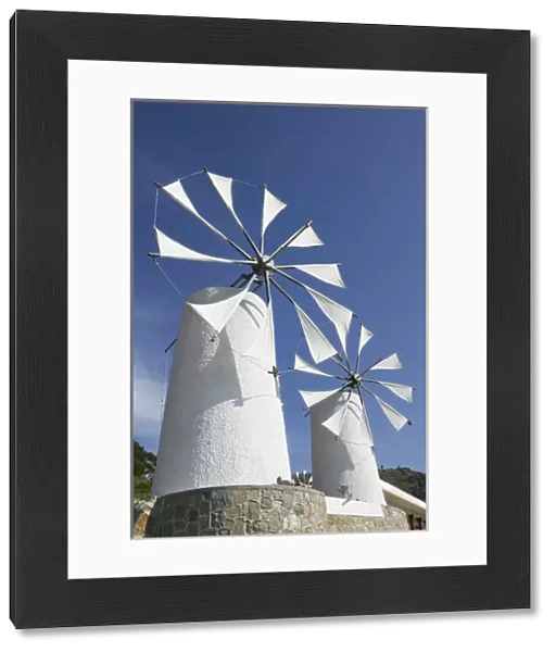 GREECE-CRETE-Iraklio Province-Ano Kera: Traditional Cretan Windmills