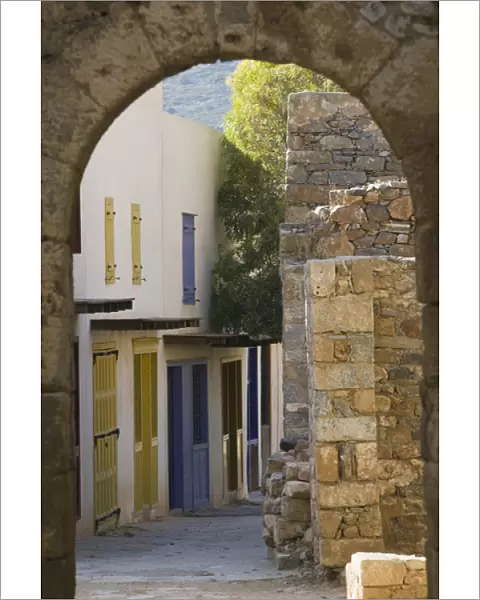 GREECE-CRETE-Lasithi Province-Spinalonga Island: 16th Century Venetian Fortress-Archway