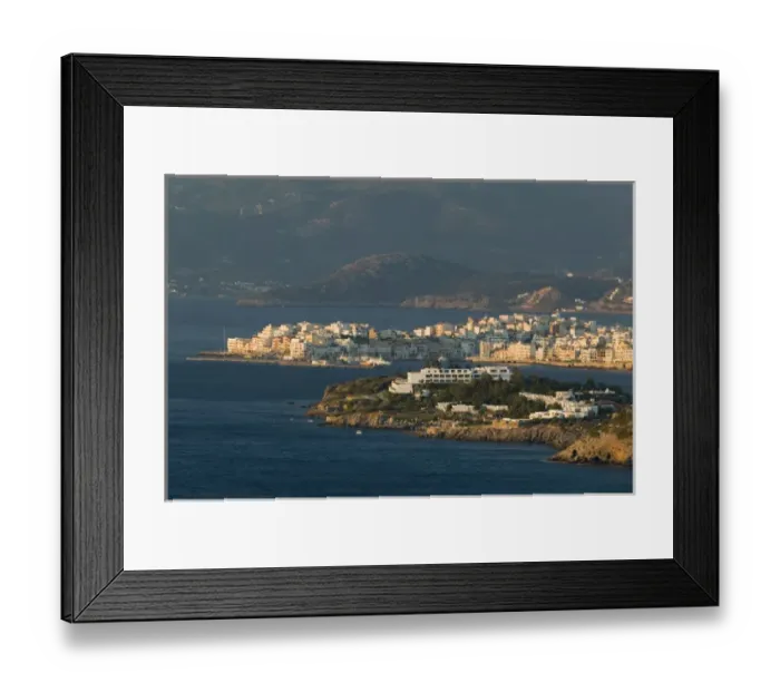 Framed Print : GREECE-CRETE-Lasithi Province-Agios Nikolaos: Tourist Hotel Area / Dawn Framed Print : GREECE-CRETE-Lasithi Province-Agios Nikolaos: Tourist Hotel Area / Dawn