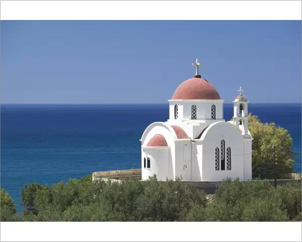 GREECE-CRETE-Lasithi Province-Myrtos: Seaside Chapel