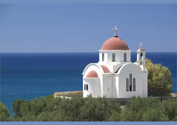GREECE-CRETE-Lasithi Province-Myrtos: Seaside Chapel