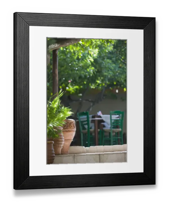 Framed Print : GREECE-CRETE-Rethymno Province-Rethymno: Old Quarter- Cafe Table Framed Print : GREECE-CRETE-Rethymno Province-Rethymno: Old Quarter- Cafe Table