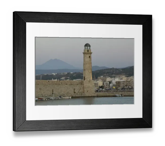 Framed Print : GREECE-CRETE-Rethymno Province-Rethymno: Venetian Harbor with lighthouse / Dusk Framed Print : GREECE-CRETE-Rethymno Province-Rethymno: Venetian Harbor with lighthouse / Dusk