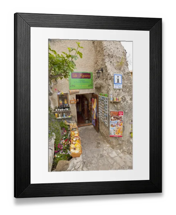 Framed Print : France, Provence, Seguret. Quaint shop with goods displayed outside. Credit as: Fred