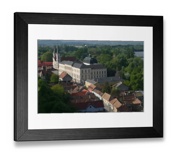Framed Print : HUNGARY-DANUBE BEND-Estergom: Vizivaros Water Town District
