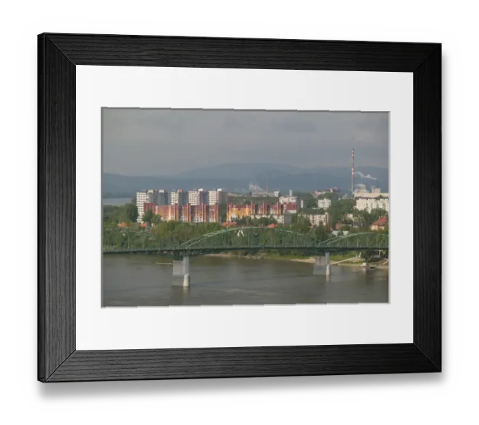 Framed Print : HUNGARY-DANUBE BEND-Estergom: View of Danube River, Maria Valeria Bridge & Sturovo Framed Print : HUNGARY-DANUBE BEND-Estergom: View of Danube River, Maria Valeria Bridge & Sturovo