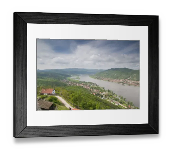 Framed Print : HUNGARY-DANUBE BEND-Visegrad: Visegrad Citadel (b. 1259) - View of Danube River Framed Print : HUNGARY-DANUBE BEND-Visegrad: Visegrad Citadel (b. 1259) - View of Danube River