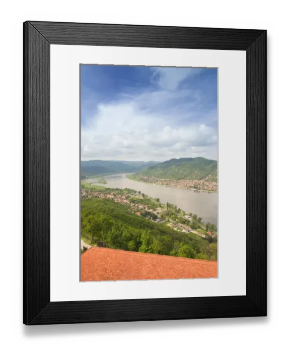 Framed Print : HUNGARY-DANUBE BEND-Visegrad: Visegrad Citadel (b. 1259) - View of Danube River Framed Print : HUNGARY-DANUBE BEND-Visegrad: Visegrad Citadel (b. 1259) - View of Danube River