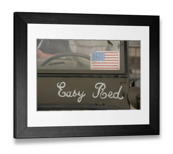 Framed Print : France, Normandy, Arromanches. 66th Anniversary of D-Day. Vintage US jeep Framed Print : France, Normandy, Arromanches. 66th Anniversary of D-Day. Vintage US jeep