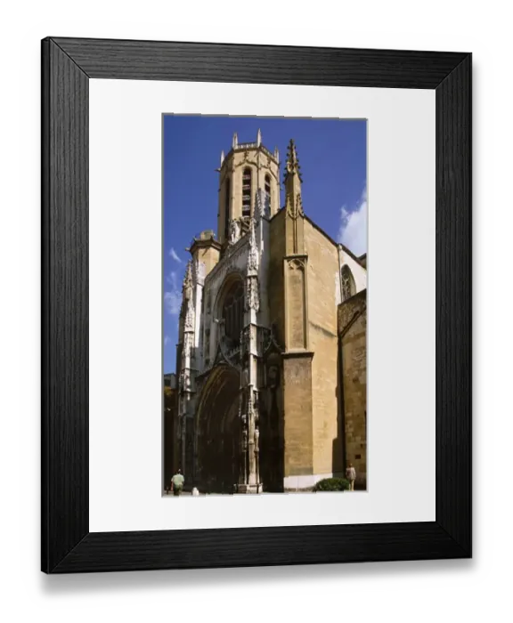 Framed Print : France, Aix en Provence, Bell Tower of Cathedral St. Sauveur