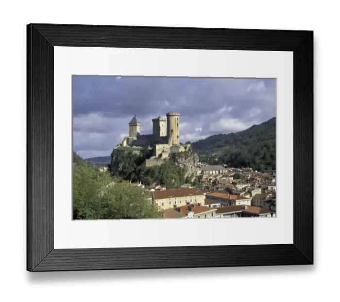 Framed Print : Europe, France, Foix, Ariege, Pyrenees. Chateau Comtal