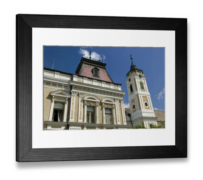 Framed Print : HUNGARY - Great Plain - BAJA: Town Hall & Franciscan Church (b. 1728) Framed Print : HUNGARY - Great Plain - BAJA: Town Hall & Franciscan Church (b. 1728)