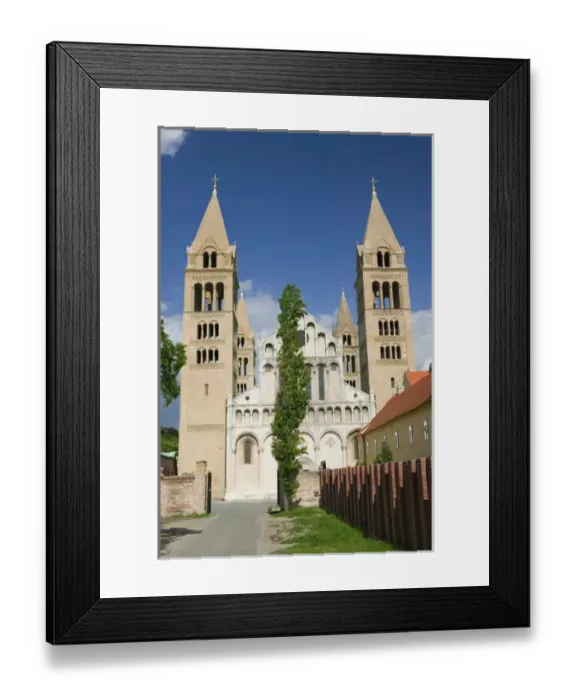 Framed Print : HUNGARY-Southern Transdanubia-PECS: Dom ter Square- Basilica of St. Peter (11th