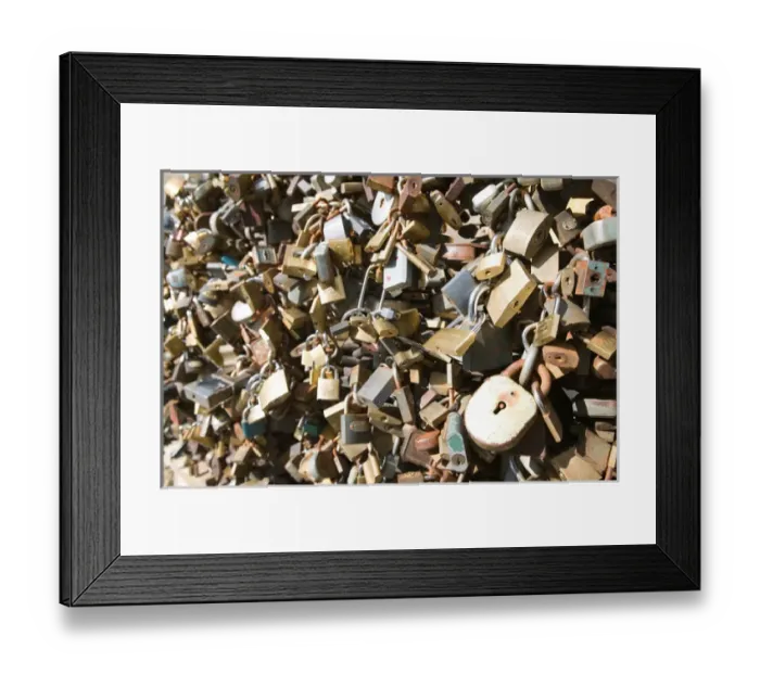 Framed Print : HUNGARY-Southern Transdanubia-PECS: Apaca utca Street - Lovers Locks