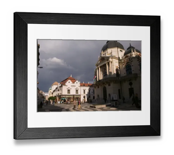 Framed Print : HUNGARY-Southern Transdanubia-PECS: Kiraly utca Street - Pecs National Theater Framed Print : HUNGARY-Southern Transdanubia-PECS: Kiraly utca Street - Pecs National Theater