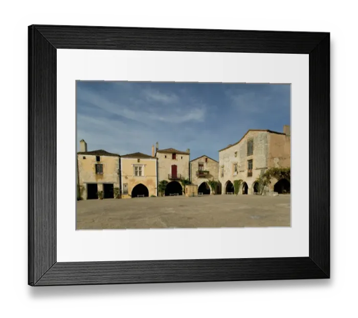 Framed Print : Place des Corniers, Montpazier, Dordogne, Perigord, France. A bastide or fortified town Framed Print : Place des Corniers, Montpazier, Dordogne, Perigord, France. A bastide or fortified town