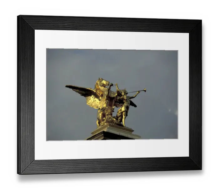 Framed Print : Europe, France, Paris Statue on Alexandre III Bridge