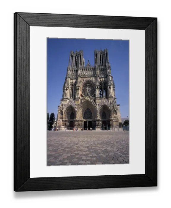 Framed Print : EU, France, Reims, Marne, Champagne, Cathedral