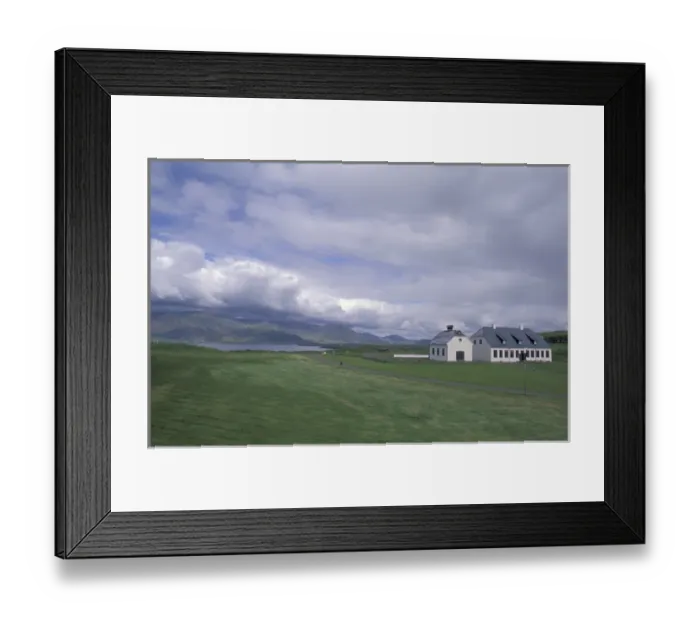Framed Print : Iceland, Reykjavik, Videy Island, Videyjarstofa Videy Church and restaurant Framed Print : Iceland, Reykjavik, Videy Island, Videyjarstofa Videy Church and restaurant
