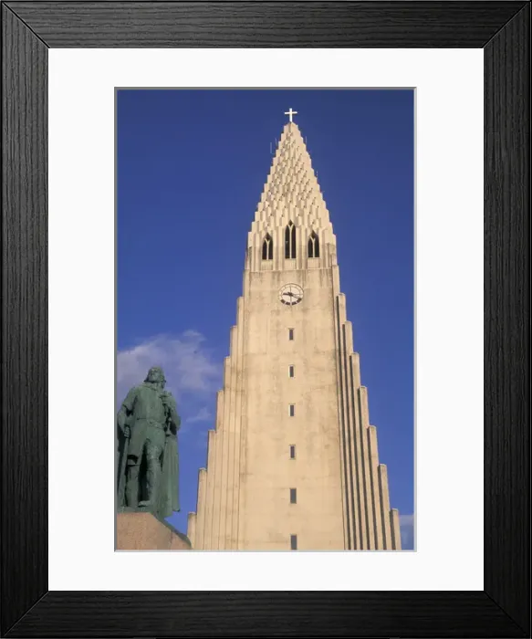 Framed Print : Iceland, Reykjavik Hallgrims Church and statue of Eifur Eiriksson, the 1st European Framed Print : Iceland, Reykjavik Hallgrims Church and statue of Eifur Eiriksson, the 1st European