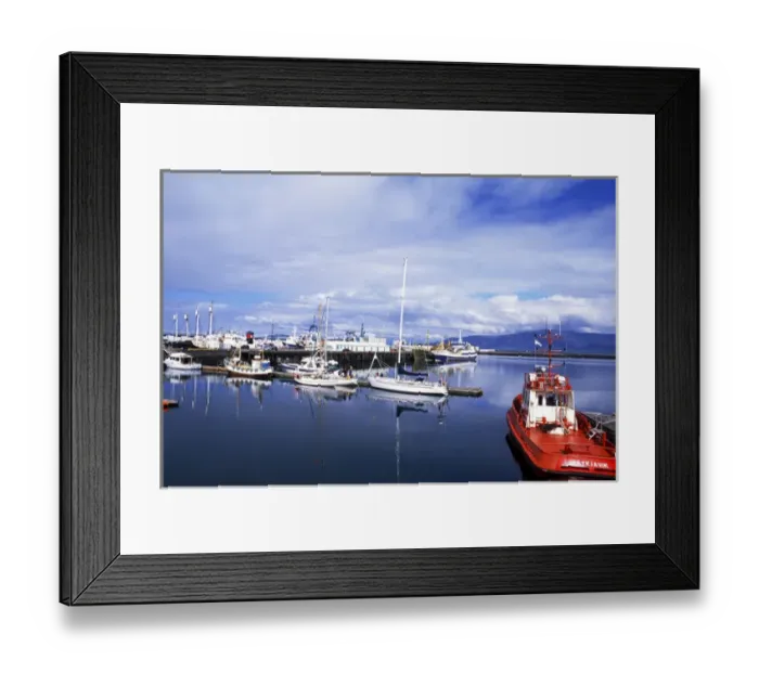 Framed Print : Boats in the Old Harbour of Midbakki, Reykjavik Iceland Framed Print : Boats in the Old Harbour of Midbakki, Reykjavik Iceland