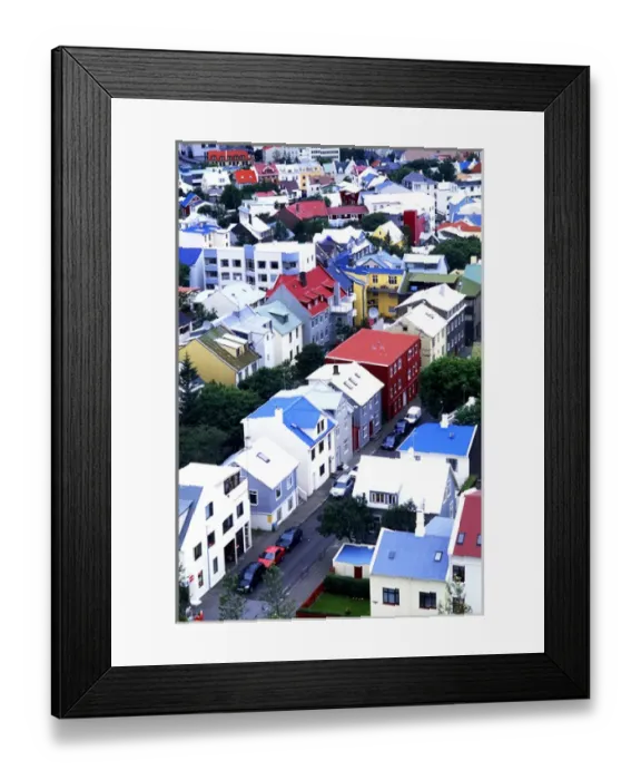 Framed Print : Aerial View of Reykjavik, Iceland from Hallgrims Church