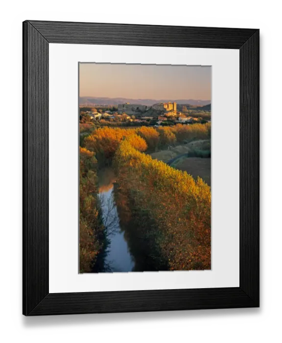 Framed Print : Canal du Midi, Argens-Minervois, Aude, Languedoc, France