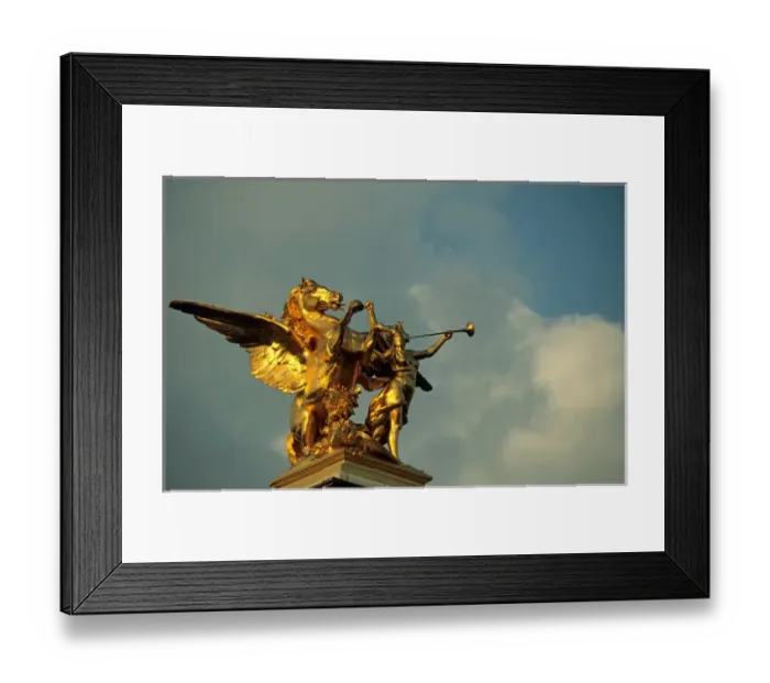 Framed Print : Statue on the Alexander III Bridge; Paris; France