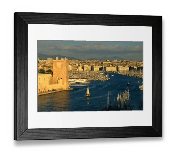 Framed Print : Old Port; Fort St. Jean; Marseille: Bouches-du-Rhone; Provence; France Framed Print : Old Port; Fort St. Jean; Marseille: Bouches-du-Rhone; Provence; France