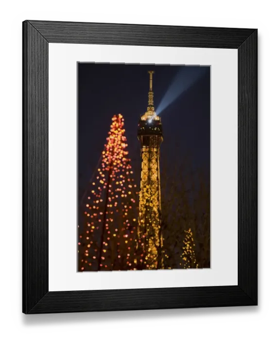 Framed Print : Eiffel Tower, Christmas lights, Paris, France Framed Print : Eiffel Tower, Christmas lights, Paris, France