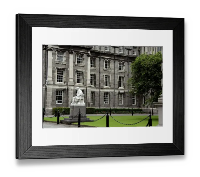 Framed Print : Europe, Ireland, Dublin. Trinity College, home of the Book of Kells. Statue of Provost