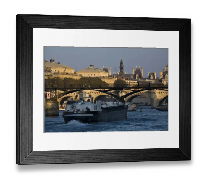 Framed Print : Seine River traffic, Paris, France Framed Print : Seine River traffic, Paris, France