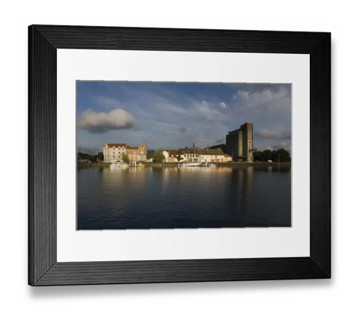 Framed Print : Grain elevator, Montereau-Fault-Yonne, River Yonne, Seine-et-Marne, Ile de France, France